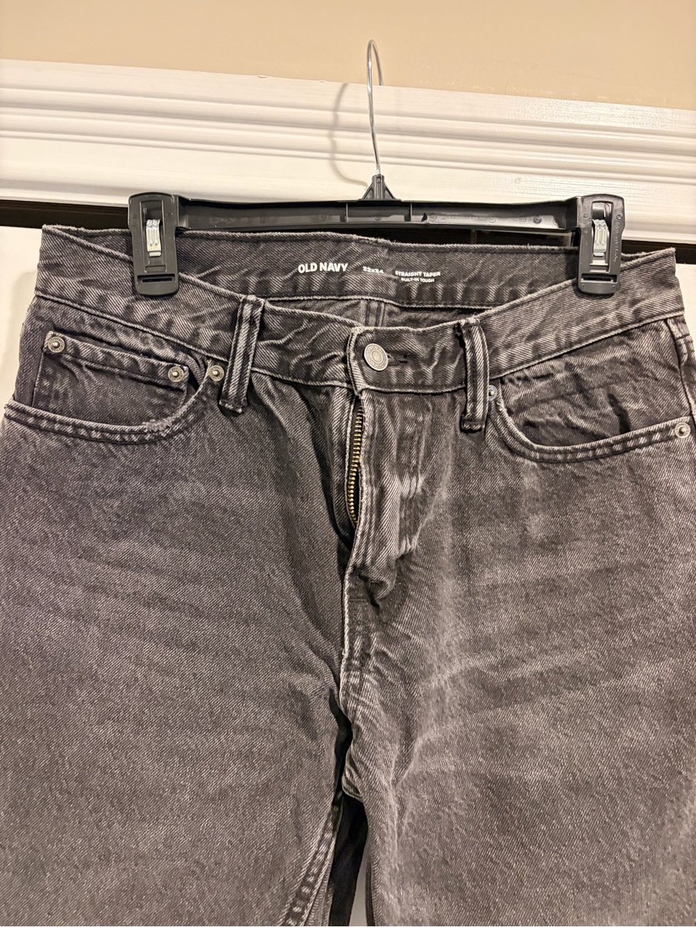 Old Navy Men's Washed Charcoal Straight Jeans